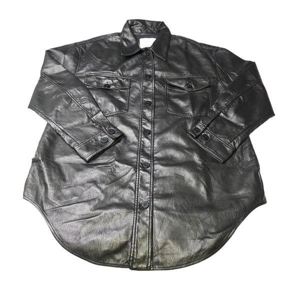The GANNA Aritzia Leather Shirt Jacket - Picture 7 of 10